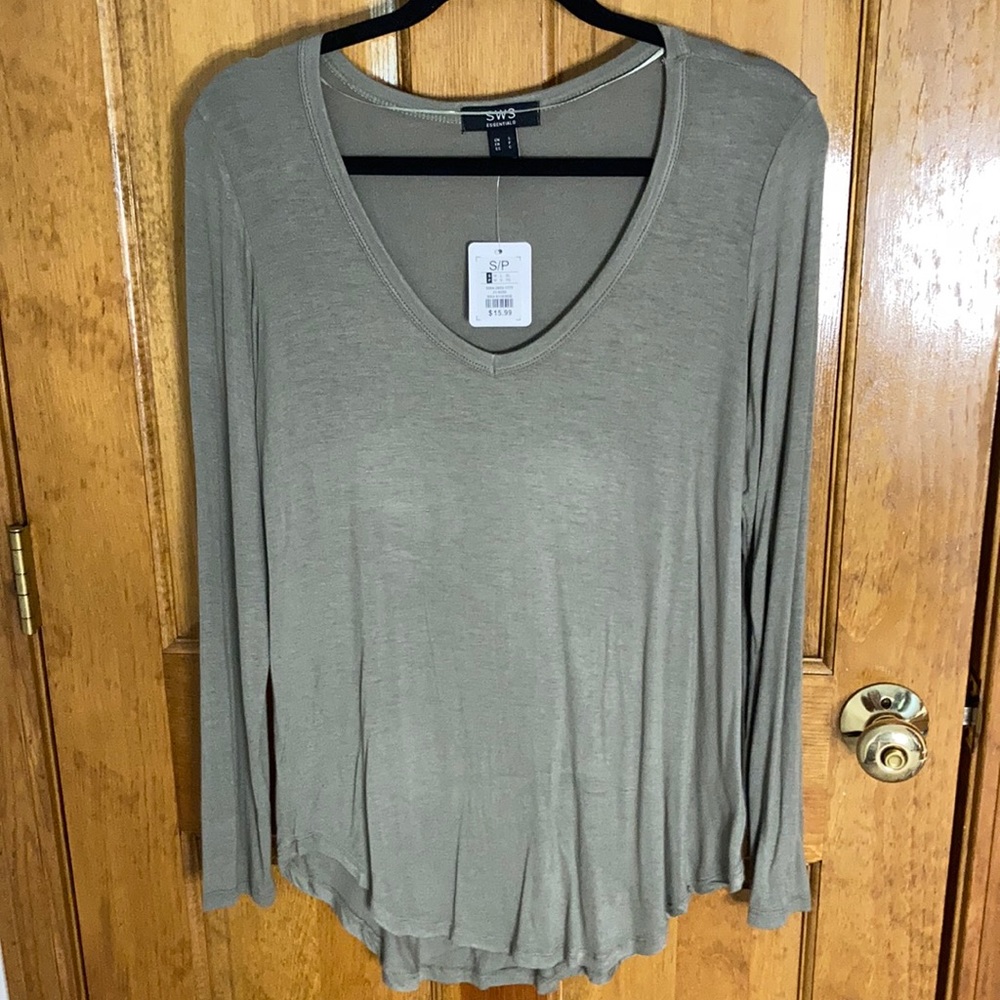 NWT Sage Green Super Soft Long Sleeve Tee